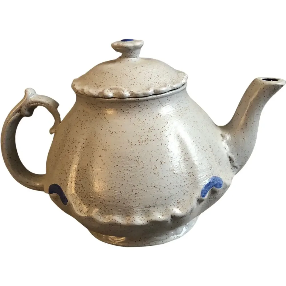 Vintage Gray Blue Personalized C Ceramic Tea Set 6 Piece